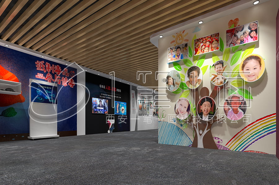 毒品預(yù)防宣傳基地設(shè)計(jì)-未成年毒品預(yù)防教育基地規(guī)劃方案-禁毒教育展廳數(shù)字化設(shè)備-小學(xué)生毒品預(yù)防教育展館設(shè)計(jì)平面圖