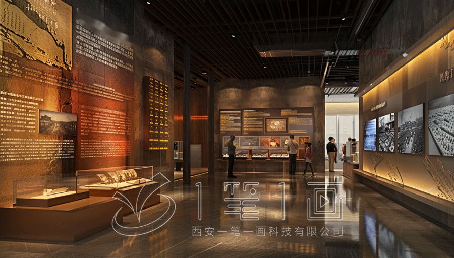 新時代軍事展廳建設(shè)方案,智能軍事展覽館設(shè)計,一筆一畫高科技互動展示館策劃