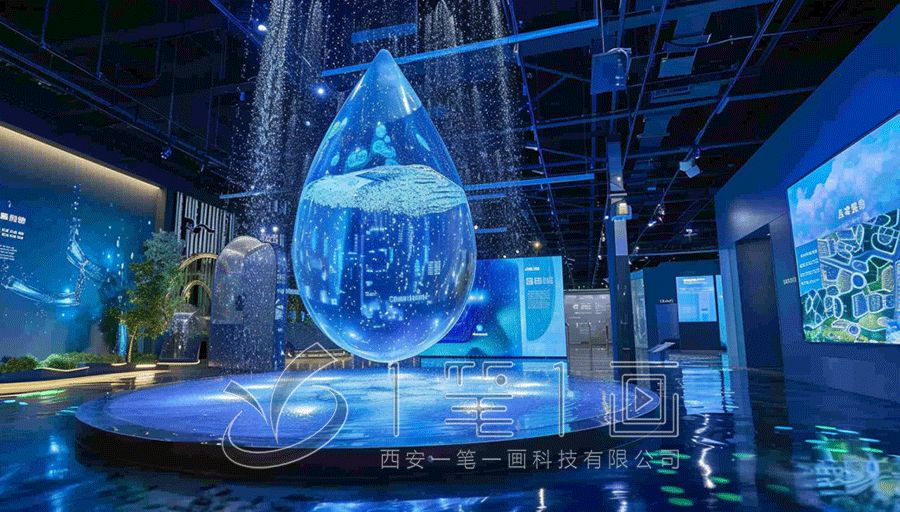 水務(wù)環(huán)保有限公司展廳設(shè)計方案，多媒體企業(yè)展廳建設(shè)方案