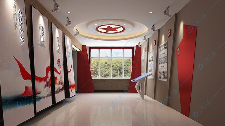 多媒體黨建展廳平面設(shè)計，黨風(fēng)廉政警示教育基地，廉政反腐警示館