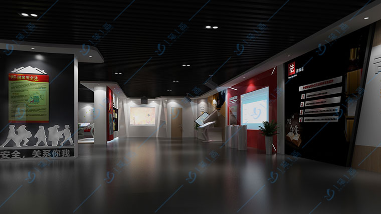 法治教育基地?cái)?shù)字互動(dòng)方案建設(shè)，青少年法治展廳設(shè)計(jì)效果圖展示