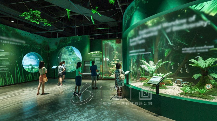 自然教育基地設(shè)計(jì)建設(shè)效果圖，沉浸式互動自然科普館方案