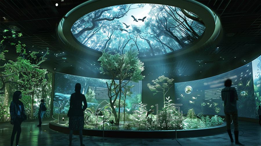 自然教育基地設(shè)計(jì)建設(shè)效果圖，沉浸式互動自然科普館方案