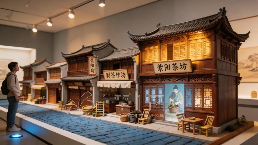茶文化展廳體驗館效果圖紫陽街全景數(shù)字沙盤 茶文化展廳體驗館效果圖紫陽街全景數(shù)字沙盤