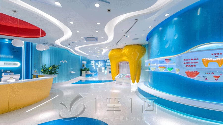 現(xiàn)代化口腔健康體驗館效果圖
