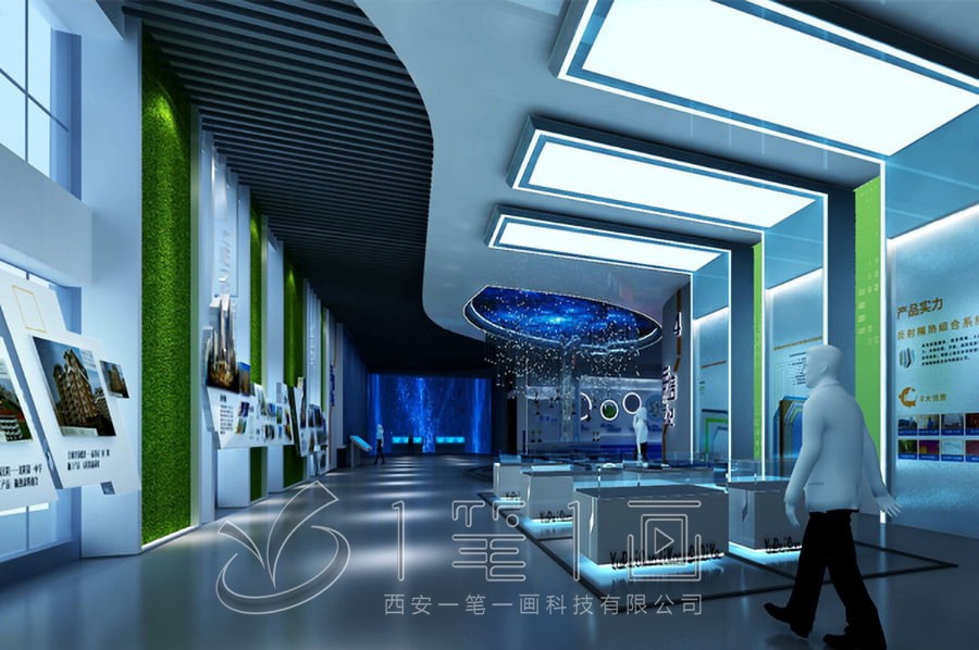 互動(dòng)企業(yè)展廳效果圖